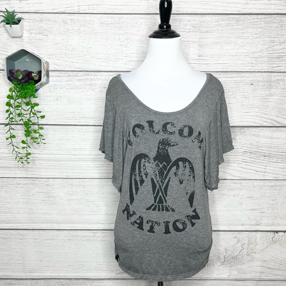 Volcom Nation Gray & Black Flutter Sleeve Skate T-shirt Women’s Size Medium - Picture 8 of 10